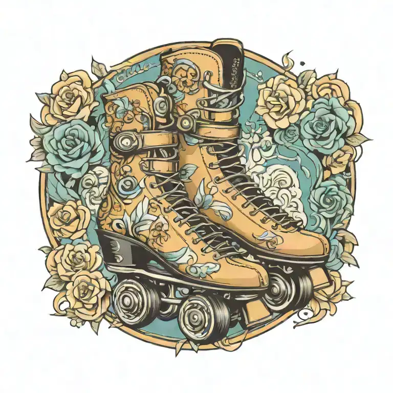 roller skate tattoo design idea