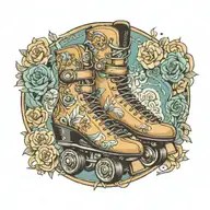 roller skate tattoo design idea