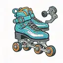 roller skate tattoo design idea