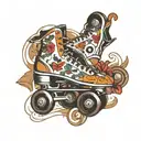 big roller skating tattoo design idea