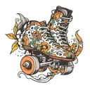 big roller skating tattoo design idea