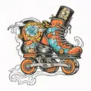 big roller skating tattoo design idea
