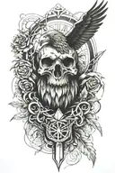 memento mori forearm tattoo with eagle like structures blended together tattoo design idea
