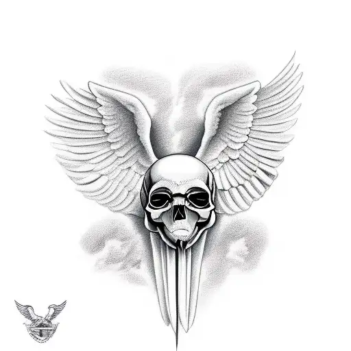 dove with skull inside  tattoo design idea