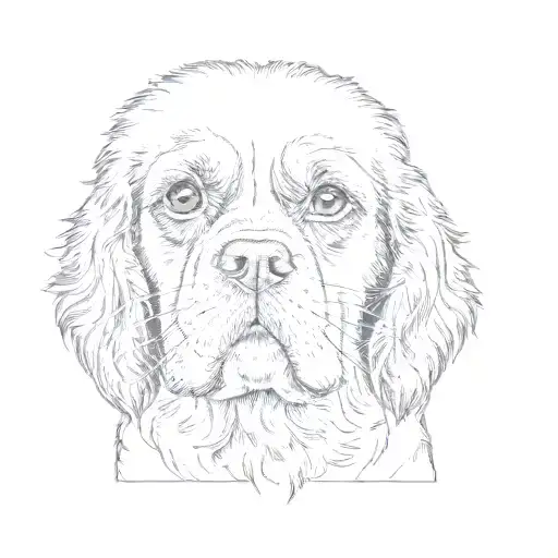 cavalier king charles spaniel head and ears tattoo design idea