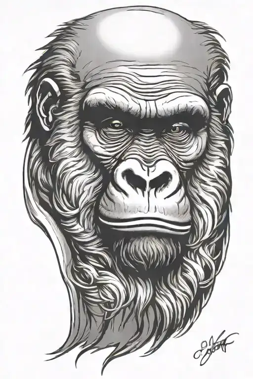 gorilla memorial for brother go home tattoo design idea