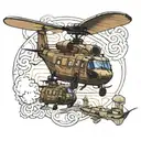 chinook helicopter tattoo design idea
