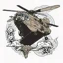 chinook helicopter tattoo design idea