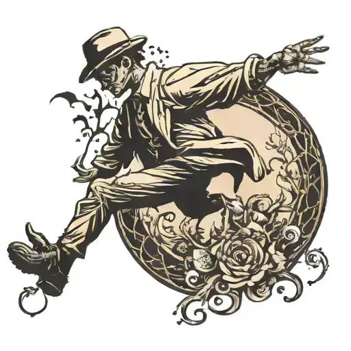 person falling into shadows  tattoo design idea