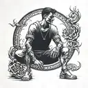 person sitting in shadows tattoo design idea