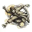 person falling into shadows  tattoo design idea