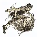 person falling into shadows  tattoo design idea