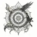 person summoning shadows tattoo design idea