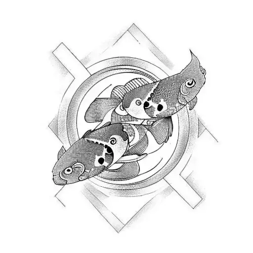 Koi Fish, yin Yang  tattoo design idea
