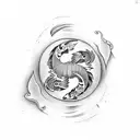 Koi Fish, yin Yang  tattoo design idea
