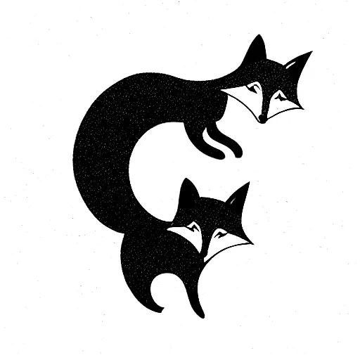 a gemini fox tattoo design idea