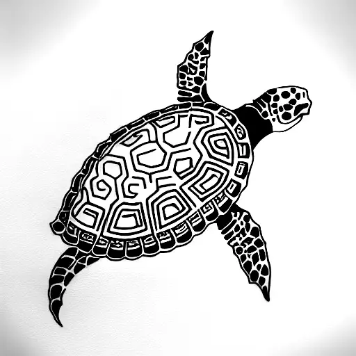 Oceanic Circles: An illustrative tattoo design featuring a sea turtle and a whale encased in separate thick circles, whi tattoo design idea