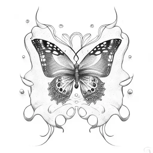 “carpe diem” word and butterfly tattoo design idea