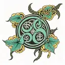 The oda clan symbol surrounded by multiple japanese quince tattoo design idea
