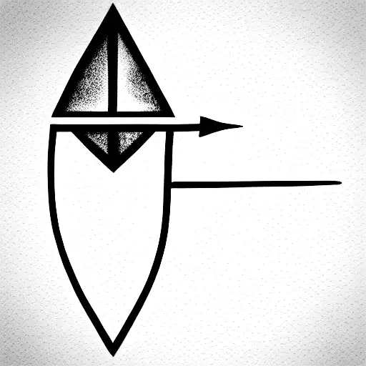 Straight Arrow with a paper plane and semicolon tattoo design idea