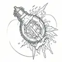Exploding grenade tattoo design idea