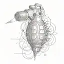 Exploding grenade tattoo design idea