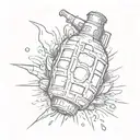 Exploding grenade tattoo design idea