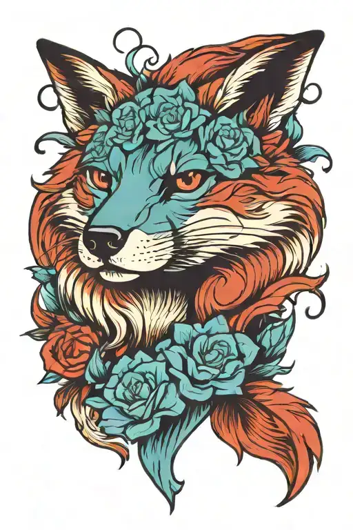 Red fox, love, toyota mark 2 tattoo design idea