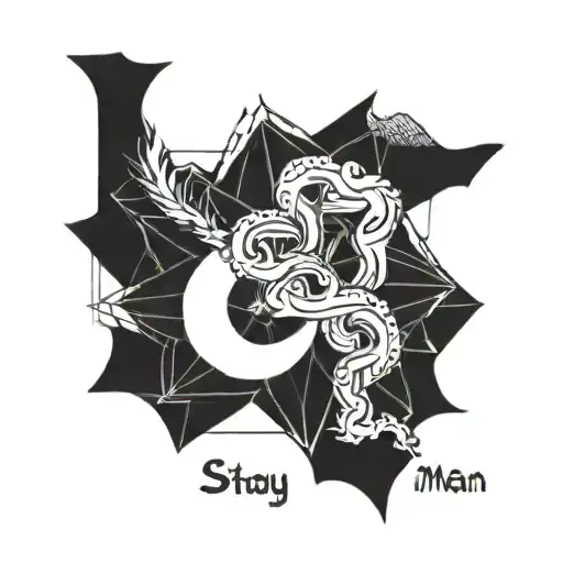 Stay strong man tattoo design idea