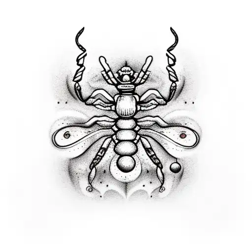 Scorpio with Pluto planet hug tattoo design idea