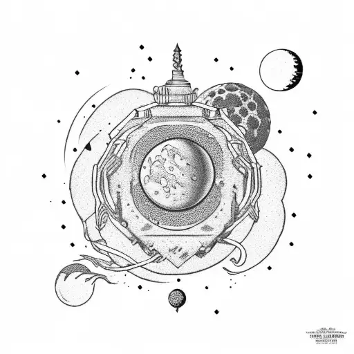 Scorpio with Pluto planet on arms tattoo design idea