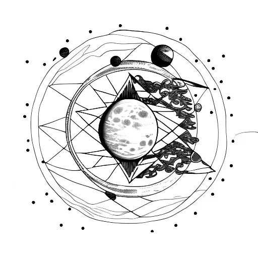 Pluto planet  tattoo design idea