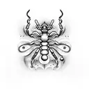 Scorpio with Pluto planet hug tattoo design idea