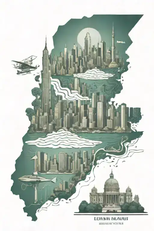 india miami new york city skyline ocean jewish viking with axe computer circuit board tattoo design idea