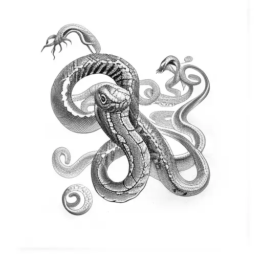 snake coiled around the broken human skull Black and white tattoo Stock  Vector Vector And Low Budget Royalty Free Image Pic ESY055802030   agefotostock