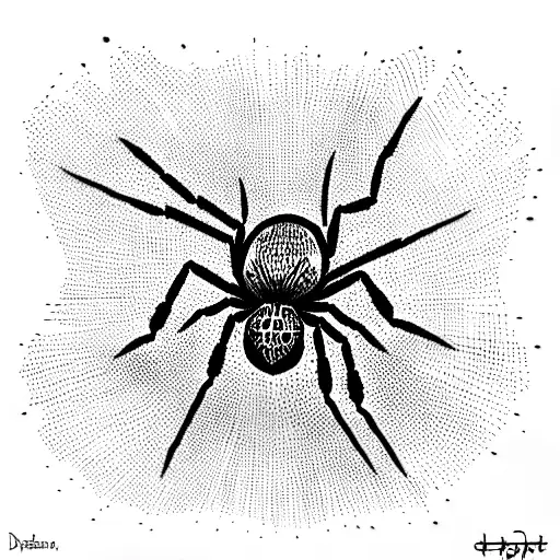 spider in underground style tattoo design idea