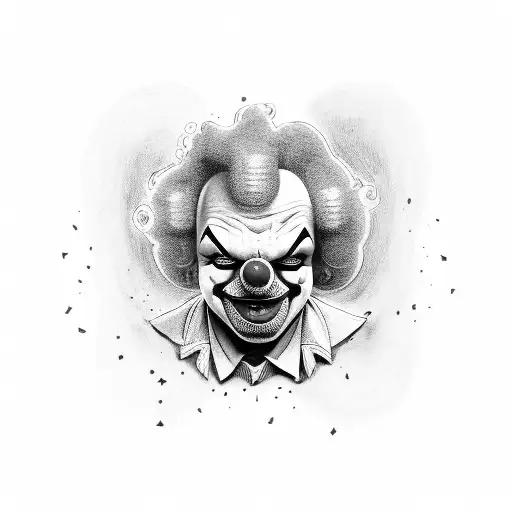 clown train tattoo design idea