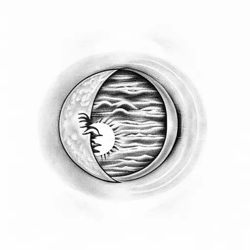 Sun and Moon tattoo design idea