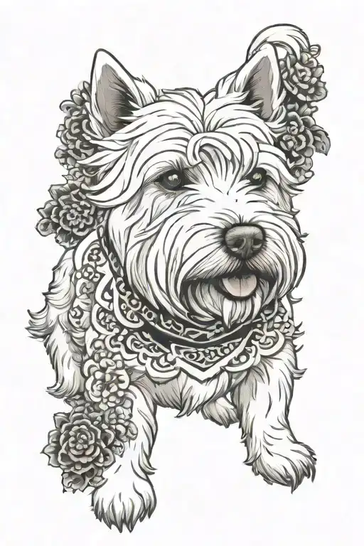 north south east west highland white terrier tattoo design idea