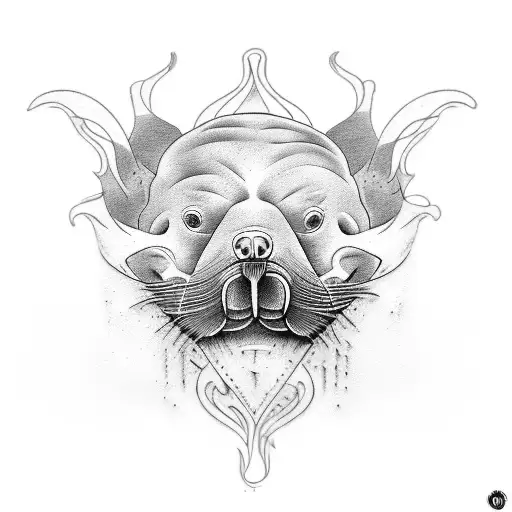 walrus tattoo design idea