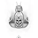 bottle with this is all i am as the message tattoo design idea