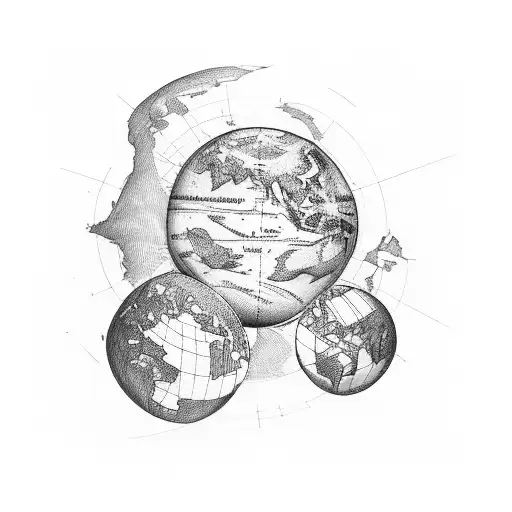 atlas with show the world you're there written around the globe tattoo design idea
