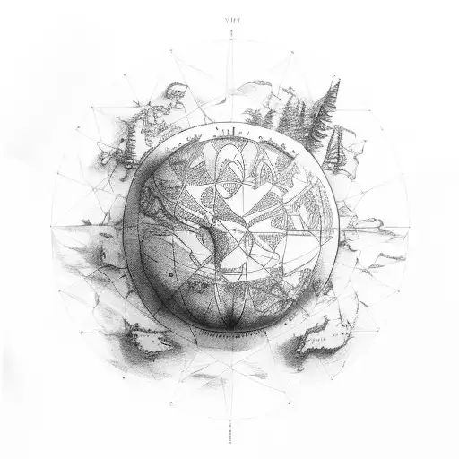 atlas the god with show the world you're there written around the globe tattoo design idea