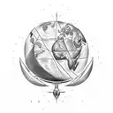 The Greek god atlas, with "show the world you're there" written around the globe  tattoo design idea