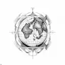 The Greek god atlas, with "show the world you're there" written around the globe  tattoo design idea