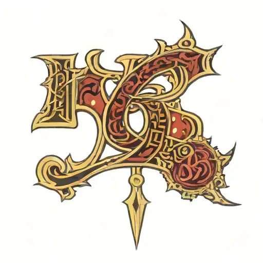 the numbers 1688 with gta san andreas front tattoo design idea