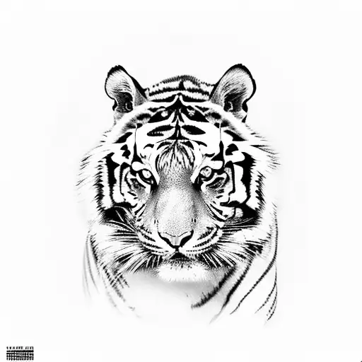tiger in a junge tattoo design idea