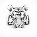 tiger in a junge tattoo design idea