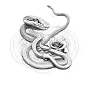 Snake and Rose tattoo design idea