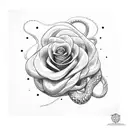 Snake and Rose tattoo design idea